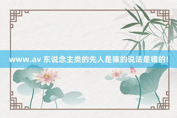 www.av 东说念主类的先人是猿的说法是错的!