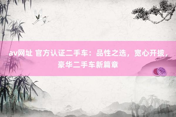 av网址 官方认证二手车：品性之选，宽心开拔，豪华二手车新篇章