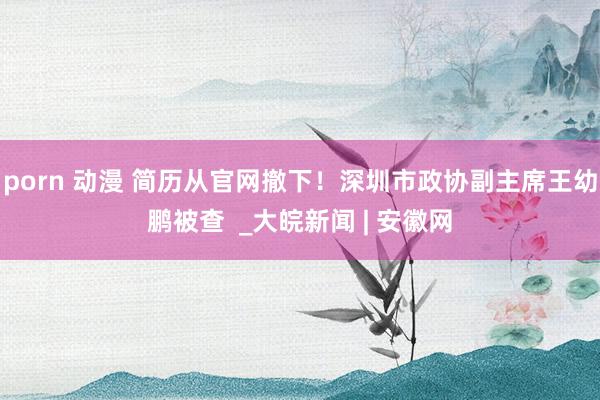 porn 动漫 简历从官网撤下！深圳市政协副主席王幼鹏被查  _大皖新闻 | 安徽网