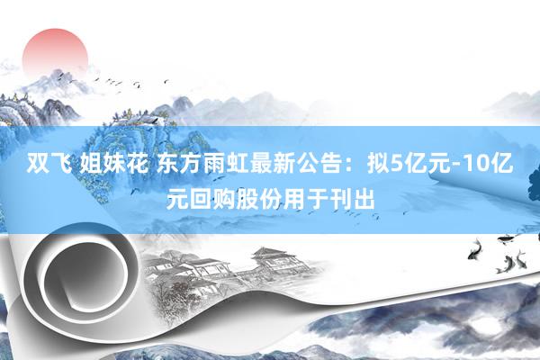 双飞 姐妹花 东方雨虹最新公告：拟5亿元-10亿元回购股份用于刊出