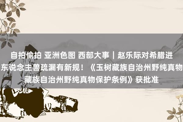 自拍偷拍 亚洲色图 西部大事｜赵乐际对希腊进行阻碍友好造访；东说念主兽疏漏有新规！《玉树藏族自治州野纯真物保护条例》获批准