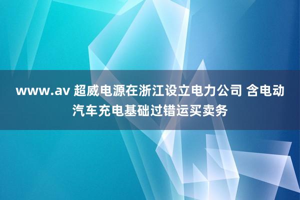 www.av 超威电源在浙江设立电力公司 含电动汽车充电基础过错运买卖务