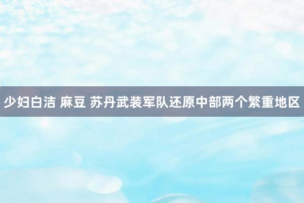 少妇白洁 麻豆 苏丹武装军队还原中部两个繁重地区