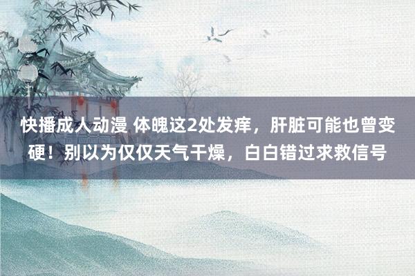 快播成人动漫 体魄这2处发痒，肝脏可能也曾变硬！别以为仅仅天气干燥，白白错过求救信号