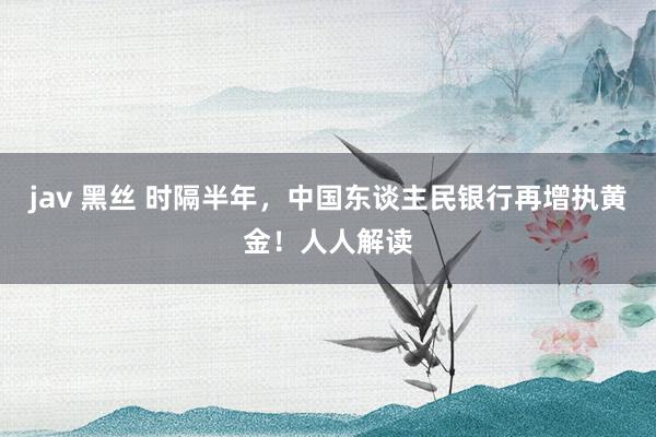 jav 黑丝 时隔半年，中国东谈主民银行再增执黄金！人人解读