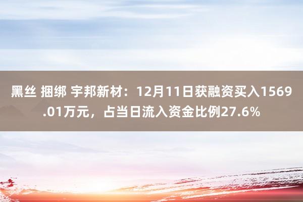 黑丝 捆绑 宇邦新材：12月11日获融资买入1569.01万元，占当日流入资金比例27.6%