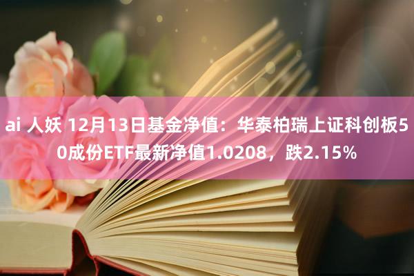 ai 人妖 12月13日基金净值：华泰柏瑞上证科创板50成份ETF最新净值1.0208，跌2.15%