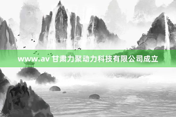 www.av 甘肃力聚动力科技有限公司成立