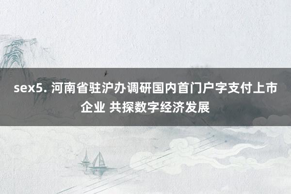 sex5. 河南省驻沪办调研国内首门户字支付上市企业 共探数字经济发展