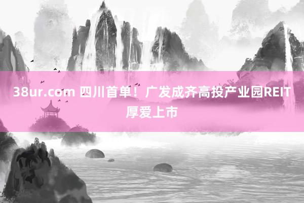 38ur.com 四川首单！广发成齐高投产业园REIT厚爱上市