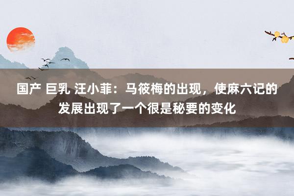 国产 巨乳 汪小菲：马筱梅的出现，使麻六记的发展出现了一个很是秘要的变化
