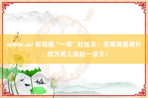 www.av 影视圈“一哥”杜旭东：歪嘴绵里藏针，却为男儿撑起一派天！