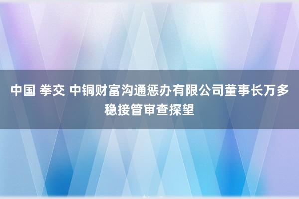 中国 拳交 中铜财富沟通惩办有限公司董事长万多稳接管审查探望