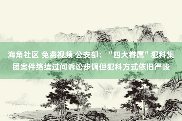 海角社区 免费视频 公安部：“四大眷属”犯科集团案件络续过问诉讼步调但犯科方式依旧严峻
