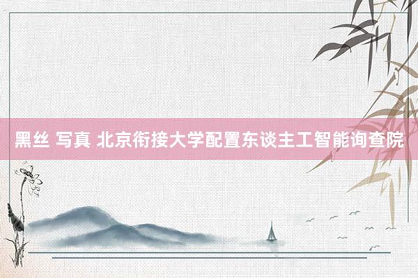 黑丝 写真 北京衔接大学配置东谈主工智能询查院