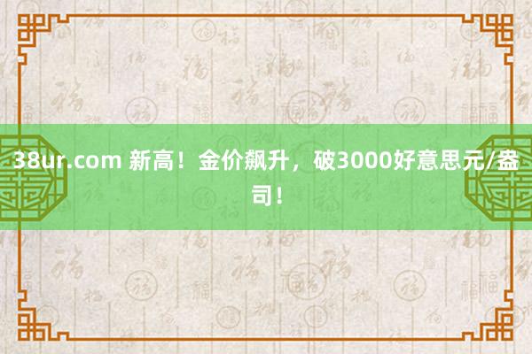 38ur.com 新高！金价飙升，破3000好意思元/盎司！