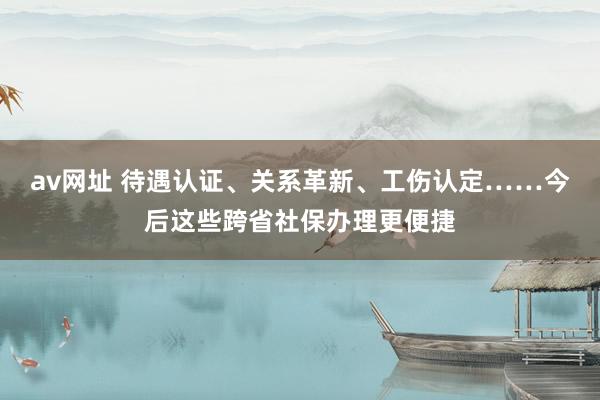 av网址 待遇认证、关系革新、工伤认定……今后这些跨省社保办理更便捷