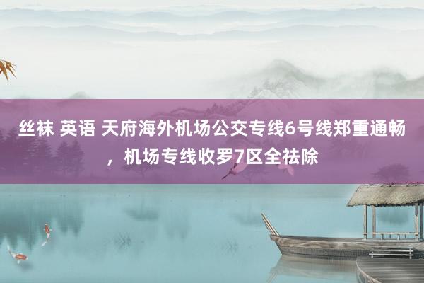 丝袜 英语 天府海外机场公交专线6号线郑重通畅，机场专线收罗7区全祛除