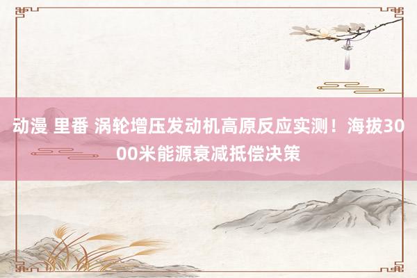 动漫 里番 涡轮增压发动机高原反应实测！海拔3000米能源衰减抵偿决策