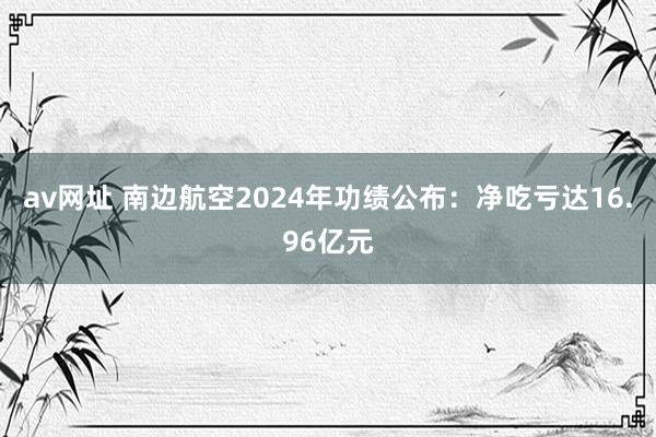 av网址 南边航空2024年功绩公布：净吃亏达16.96亿元