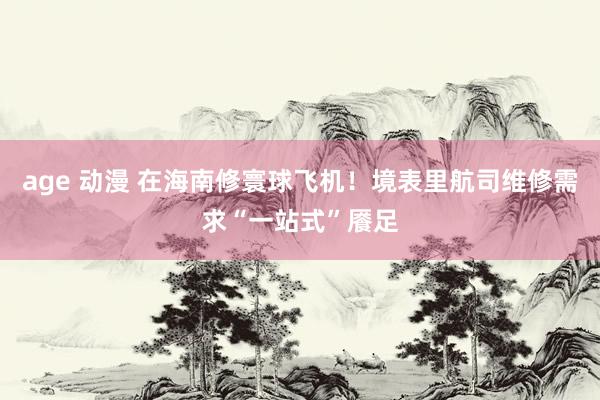 age 动漫 在海南修寰球飞机！境表里航司维修需求“一站式”餍足