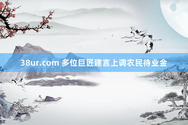 38ur.com 多位巨匠建言上调农民待业金