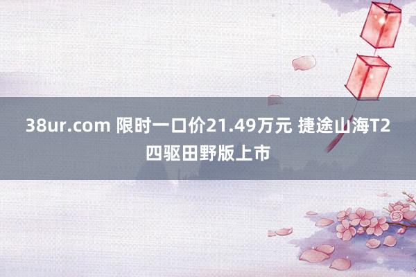 38ur.com 限时一口价21.49万元 捷途山海T2四驱田野版上市