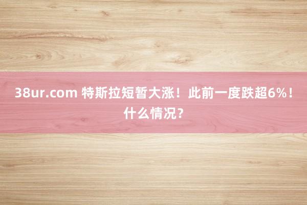 38ur.com 特斯拉短暂大涨！此前一度跌超6%！什么情况？
