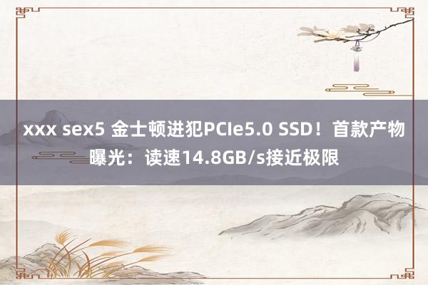 xxx sex5 金士顿进犯PCIe5.0 SSD！首款产物曝光：读速14.8GB/s接近极限
