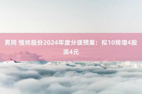 男同 恒帅股份2024年度分拨预案：拟10转增4股派4元