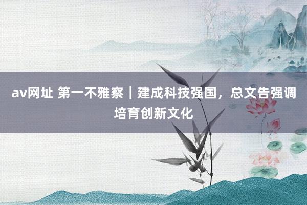 av网址 第一不雅察｜建成科技强国，总文告强调培育创新文化