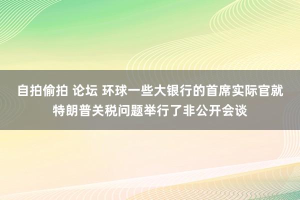 自拍偷拍 论坛 环球一些大银行的首席实际官就特朗普关税问题举行了非公开会谈