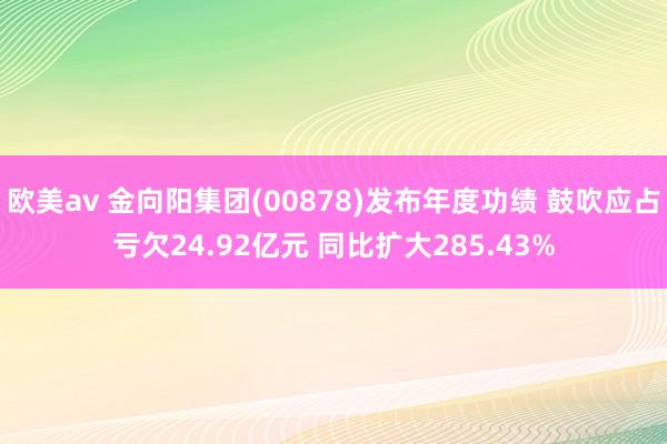 欧美av 金向阳集团(00878)发布年度功绩 鼓吹应占亏欠24.92亿元 同比扩大285.43%