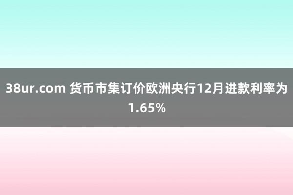 38ur.com 货币市集订价欧洲央行12月进款利率为1.65%
