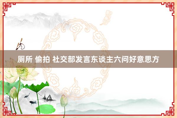 厕所 偷拍 社交部发言东谈主六问好意思方