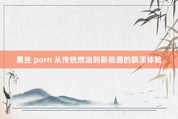 黑丝 porn 从传统燃油到新能源的飘荡体验