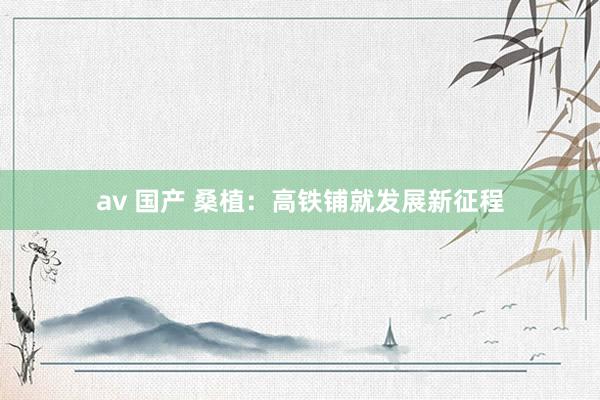 av 国产 桑植：高铁铺就发展新征程