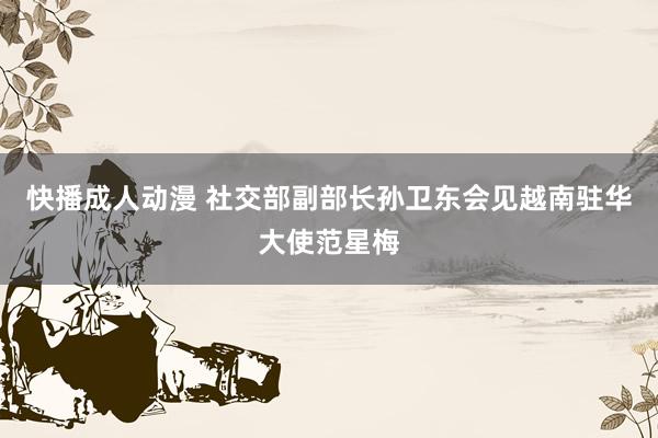 快播成人动漫 社交部副部长孙卫东会见越南驻华大使范星梅