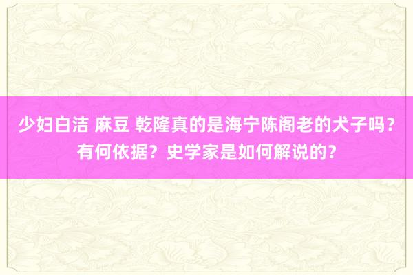 少妇白洁 麻豆 乾隆真的是海宁陈阁老的犬子吗？有何依据？史学家是如何解说的？